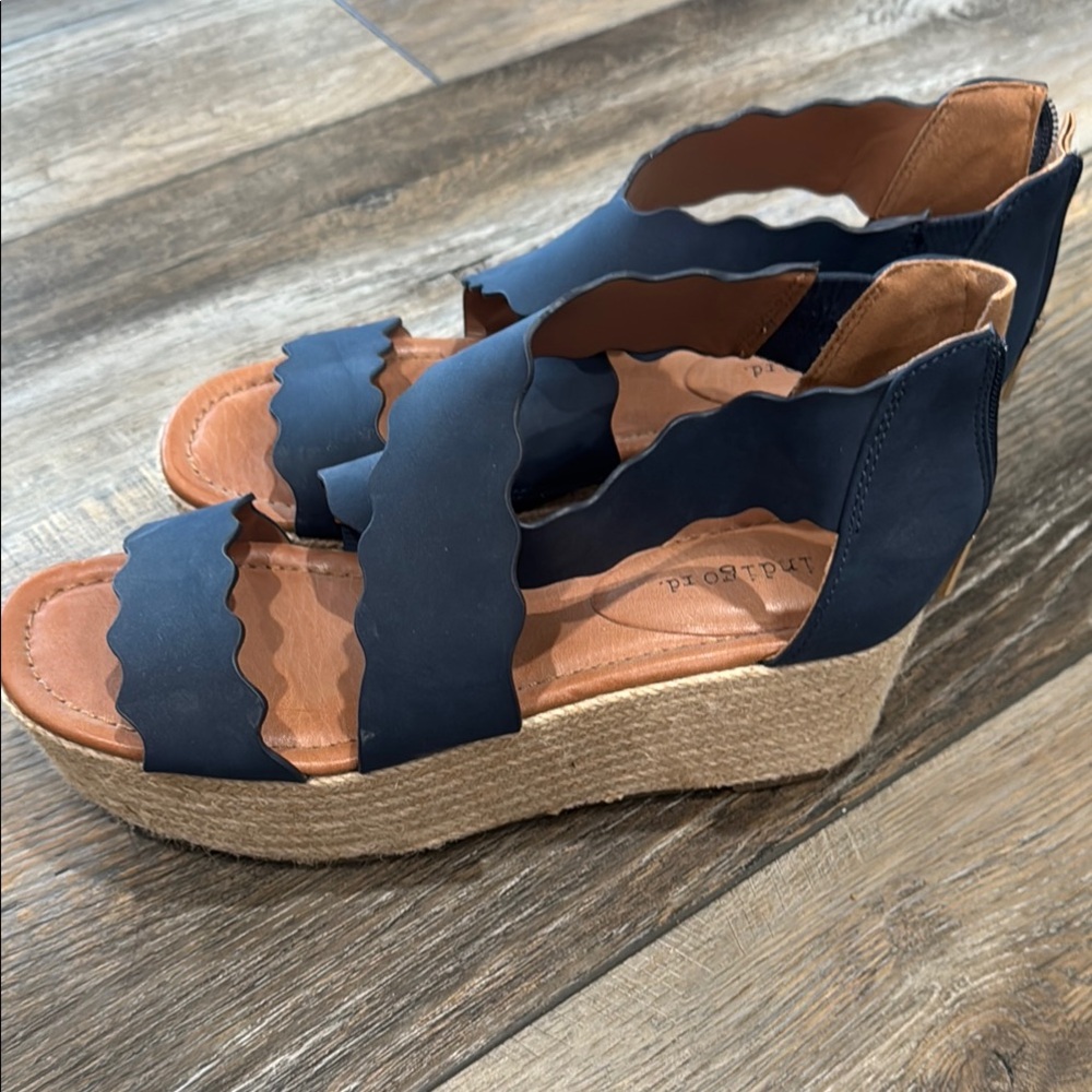 Indigo Rd Navy Wedge Sandals